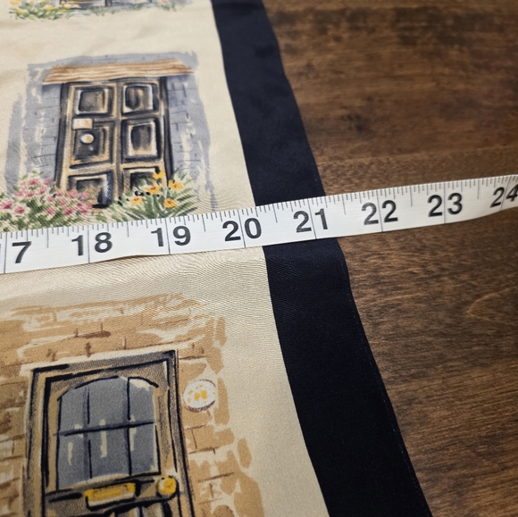 Talbots Beige and Black Multi Doorframes Print Square Scarf - Picture 6 of 6